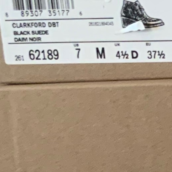 Clarks Clarkford DBT Black Suede Chukka Ankle Boots Leather Wedge heel Booties 7 - Picture 15 of 16